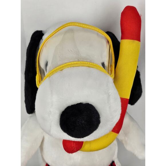 PEANUTS PLUSH SCUBA SNOOPY SNORKEL RARE 9" AGES 3+ - FIESTA ITEM #60179621 - Picture 12 of 13